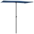 Sombrilla de jardín con palo de aluminio azul azure 180x110