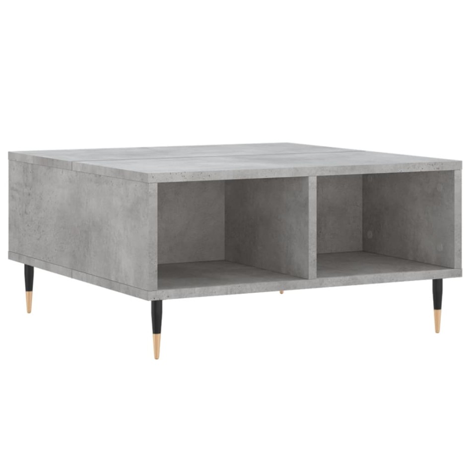 Mesa de centro madera de ingeniería gris hormigón 60x60x30