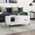 Mesa de centro madera contrachapada blanco brillo 90x50x40