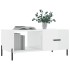 Mesa de centro madera contrachapada blanco brillo 90x50x40