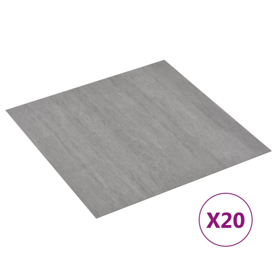 Tarimas de suelo autoadhesivas 20 uds PVC gris a rayas 1,86