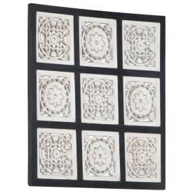 Panel de pared tallado a mano MDF negro y blanco 60x60x1,5