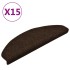 Alfombrilla autoadhesiva de escalera 15 uds 65x21x4 cm