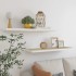 Estante flotante pared 2 uds blanco y roble MDF 90x23,5x3,8