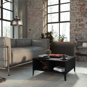 Mesa de centro madera contrachapada negro 60x60x30