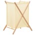Cesto de ropa sucia madera de cedro y tela beige 42x41x64