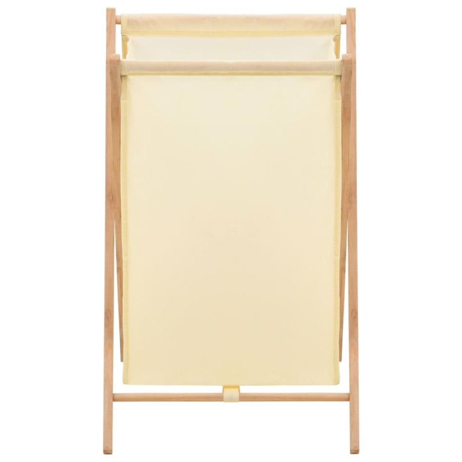 Cesto de ropa sucia madera de cedro y tela beige 42x41x64