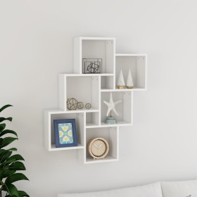 Estante cubo de pared contrachapado blanco brillante