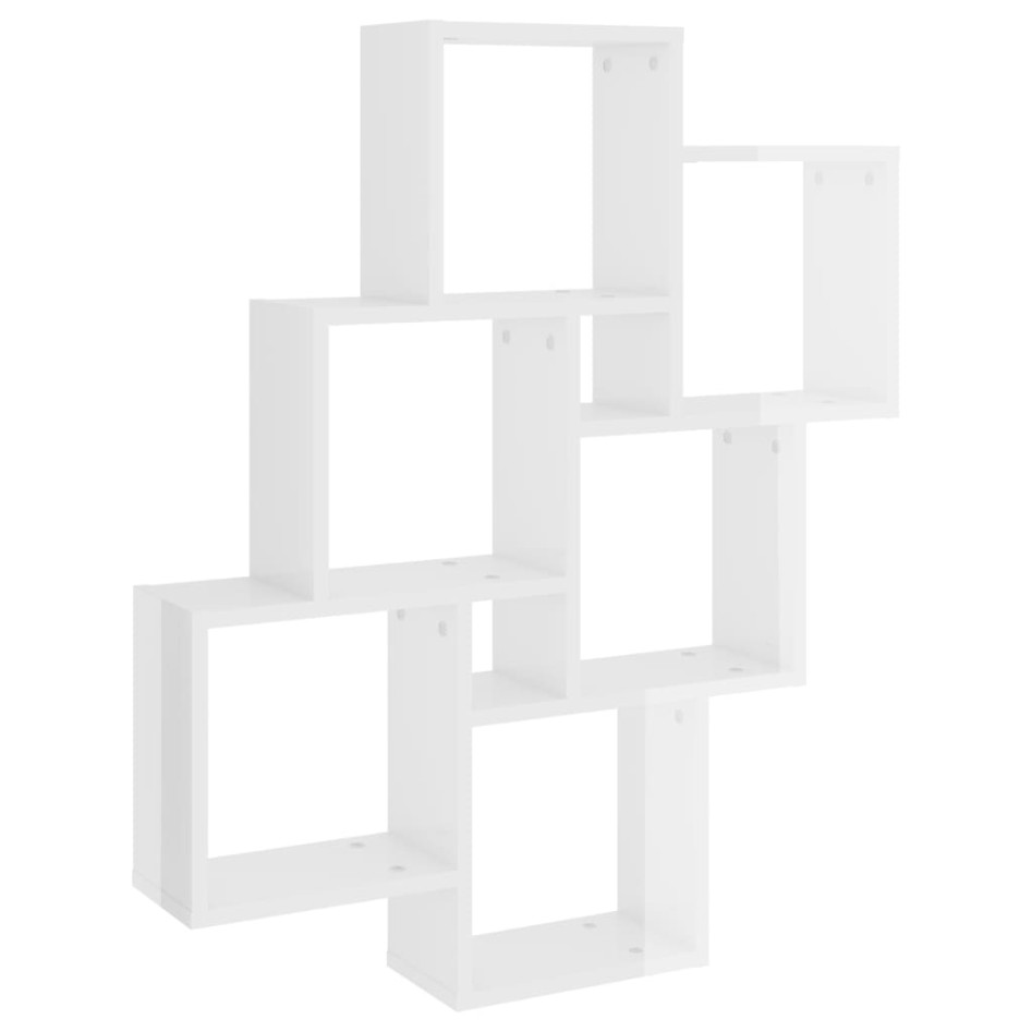 Estante cubo de pared contrachapado blanco brillante