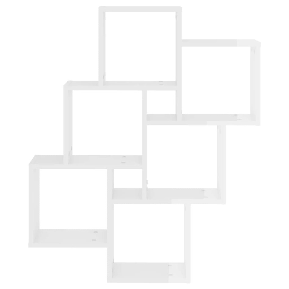 Estante cubo de pared contrachapado blanco brillante