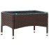 Mesa de centro de ratán sintético marrón 60x40x36