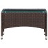 Mesa de centro de ratán sintético marrón 60x40x36