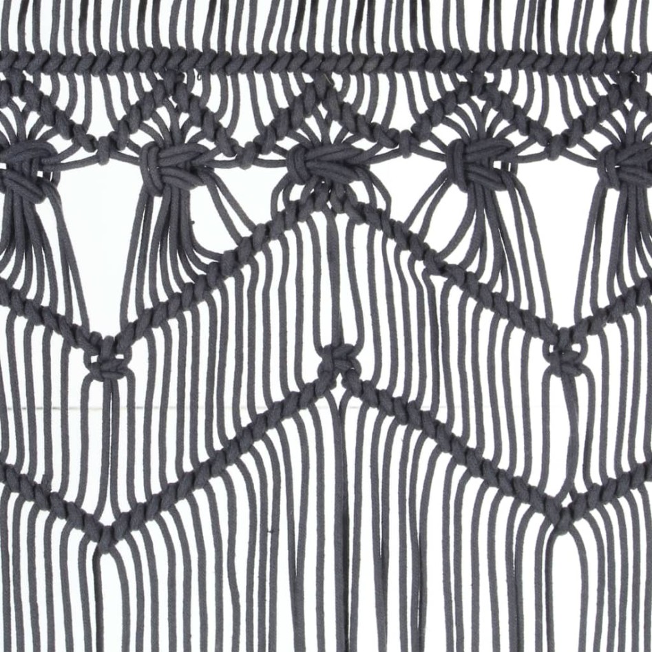 Cortina de macramé algodón gris antracita 140x240