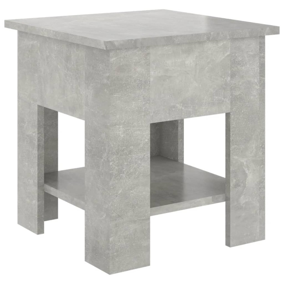 Mesa de centro madera de ingeniería gris hormigón 40x40x42