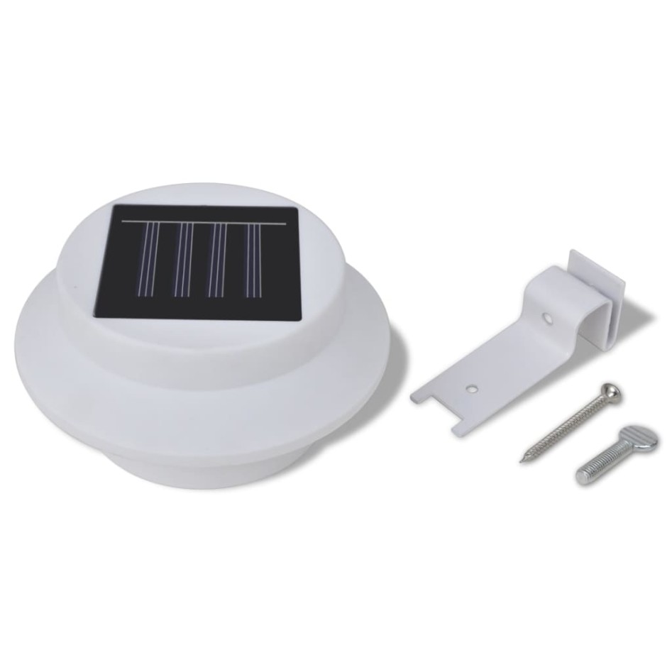 Foco solar blanco para vallas de jardín, 6