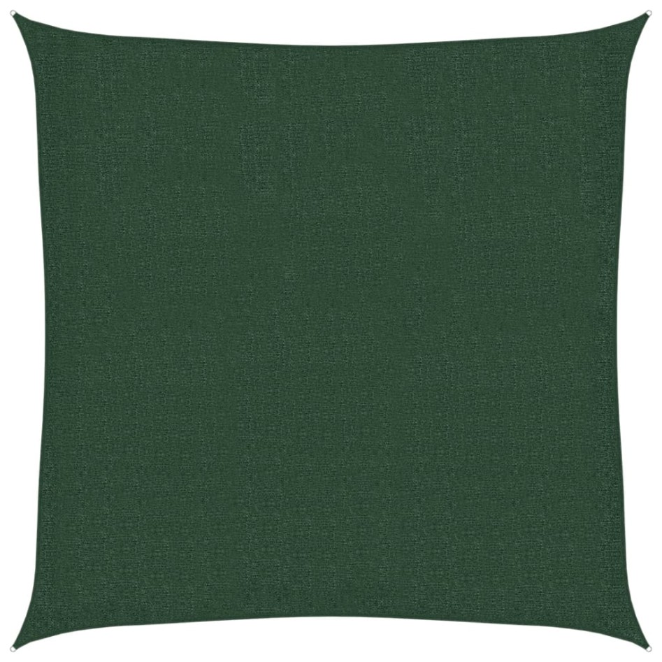 Toldo de vela HDPE verde oscuro 160 g/m² 3,6x3,6
