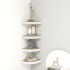 Estante esquina de pared 4 uds MDF roble y blanco 25x25x3,8