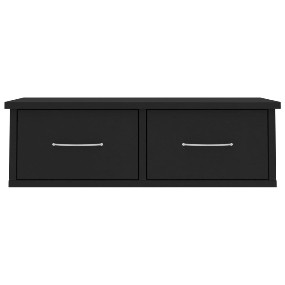 Estante de cajones para pared contrachapada negro
