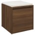 Cajón taburete madera contrachapada marrón roble 40,5x40x40