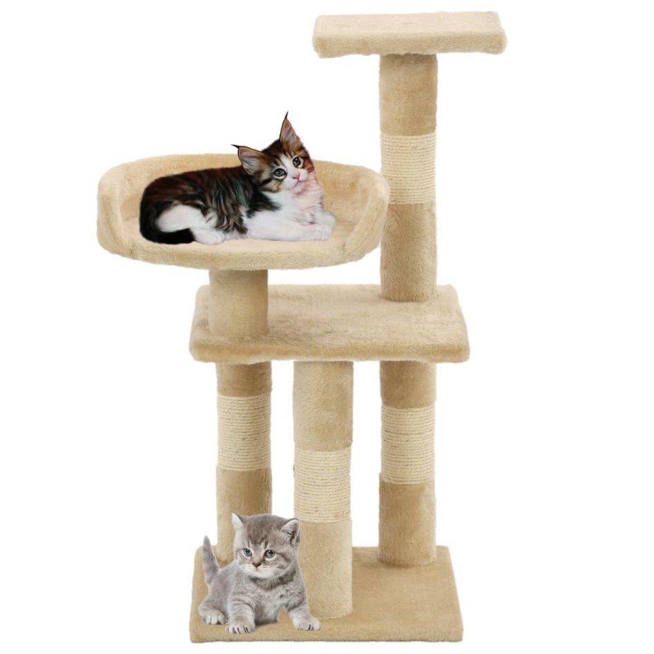 Rascador para gatos con postes de sisal 65 cm