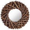 Espejo de pared redondo teca 40 cm