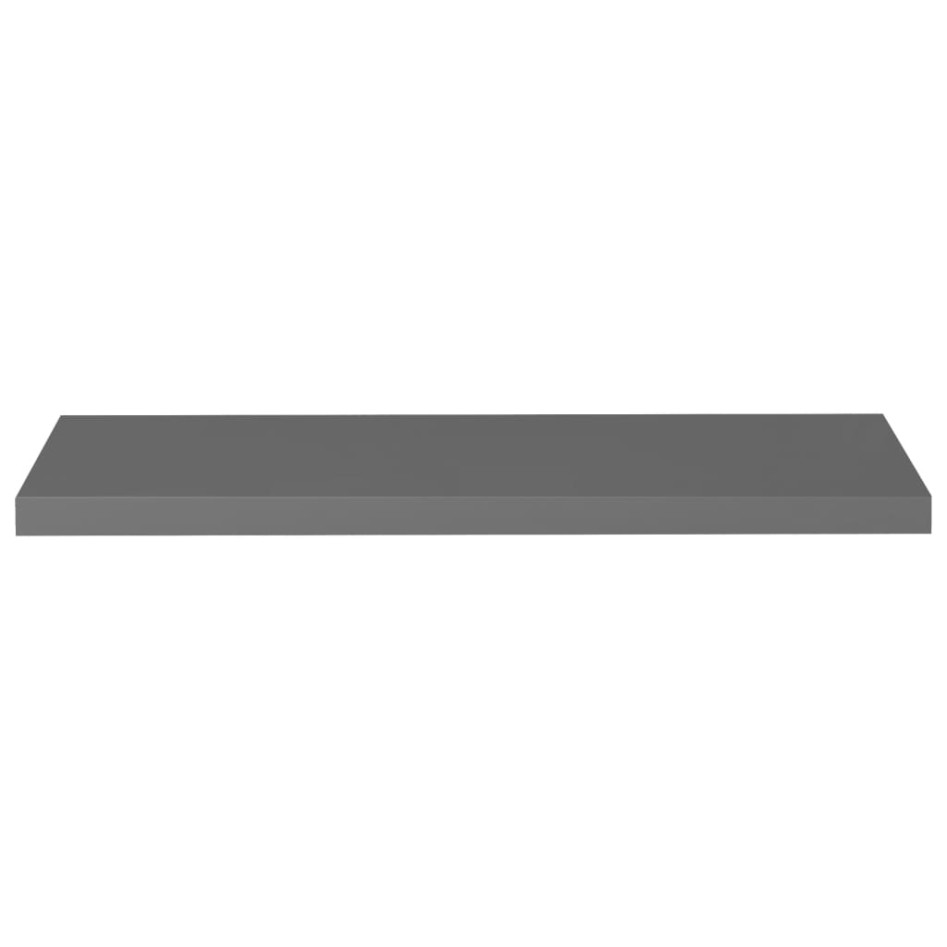 Estantes flotantes pared 2 uds MDF gris brillo 90x23,5x3,8
