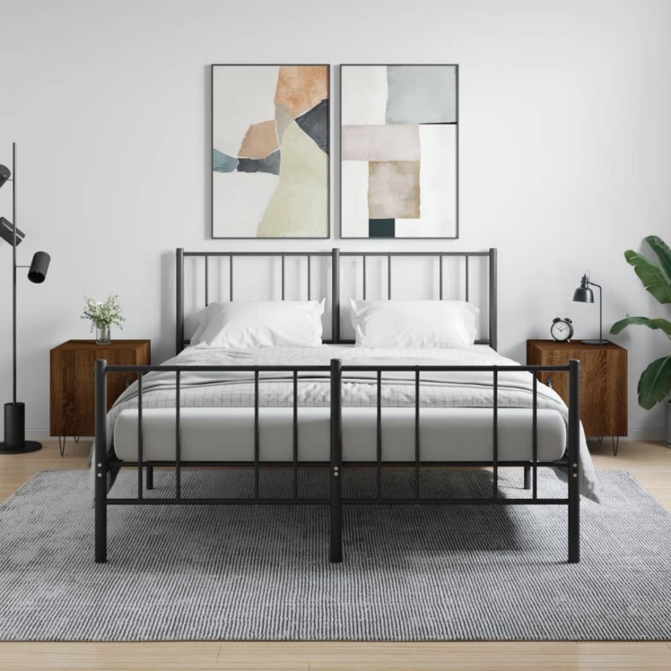 Mesitas noche 2 uds madera ingeniería marrón roble 40x40x50