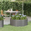 Jardinera arriate acero recubrimiento polvo gris 100x100x36 cm