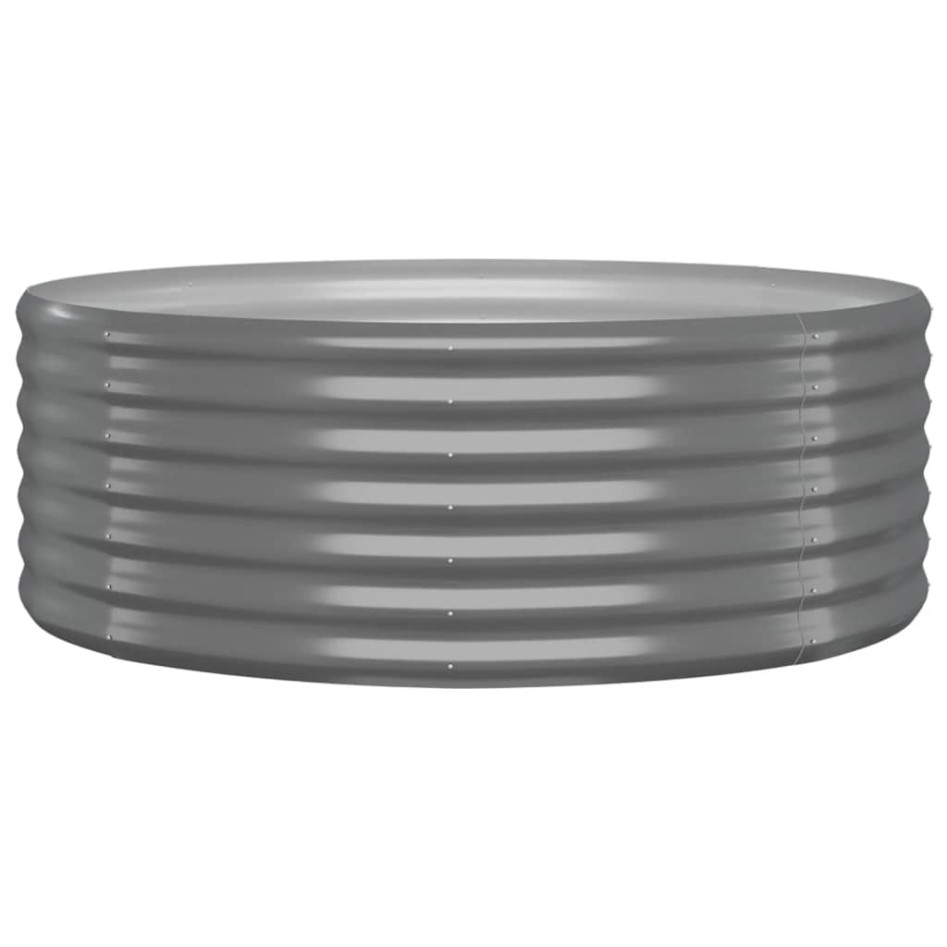 Jardinera arriate acero recubrimiento polvo gris 100x100x36