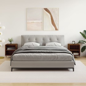 Mesita de noche 2 uds madera ingeniería roble marrón