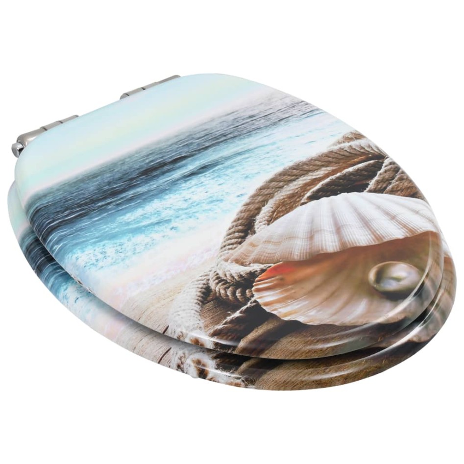 Asiento inodoro WC con tapa de cierre suave MDF diseño