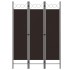 Biombo divisor de 3 paneles marrón 120x180