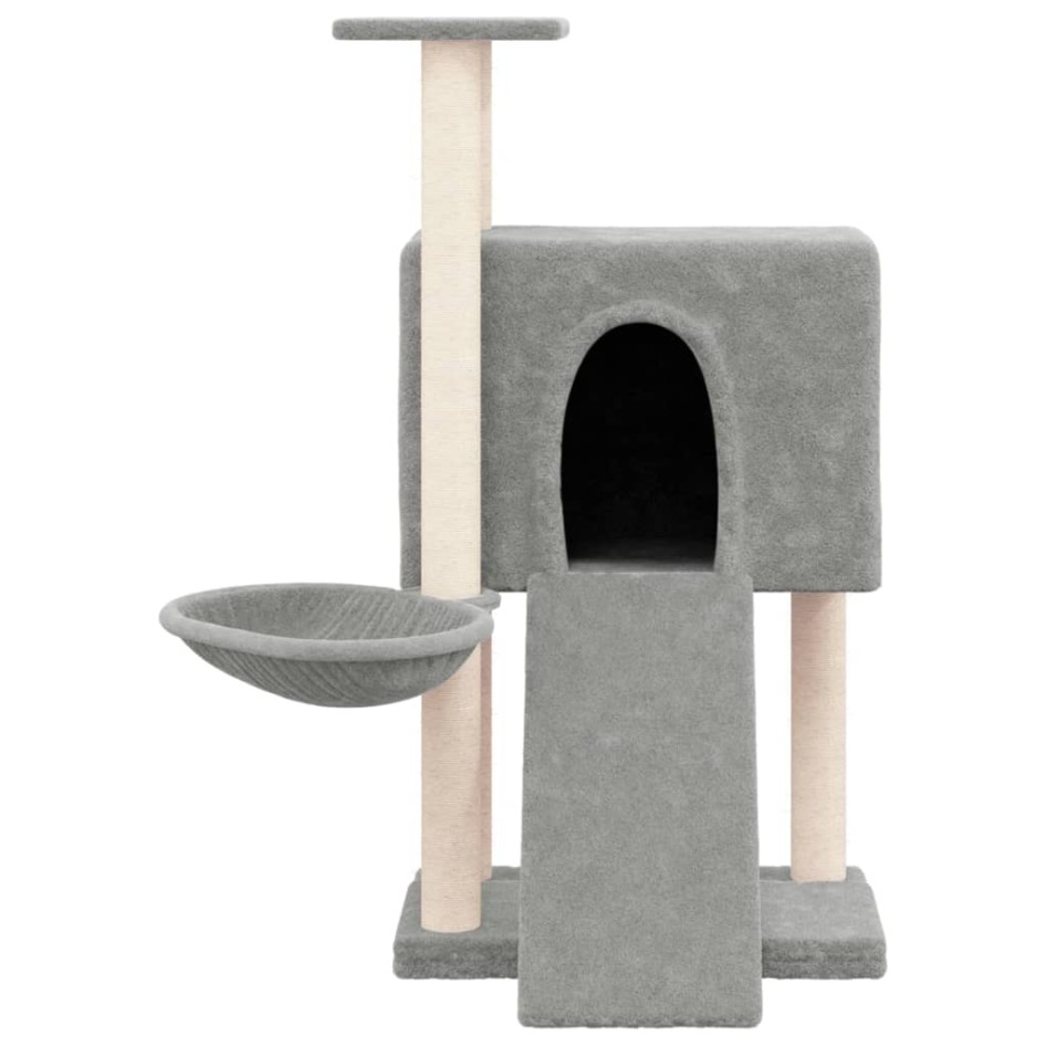 Rascador para gatos con postes de sisal gris claro 96