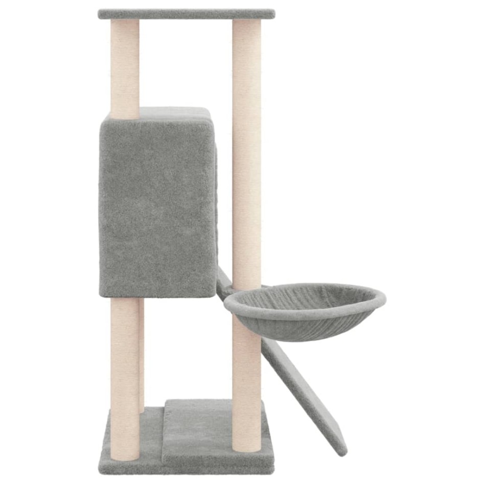 Rascador para gatos con postes de sisal gris claro 96