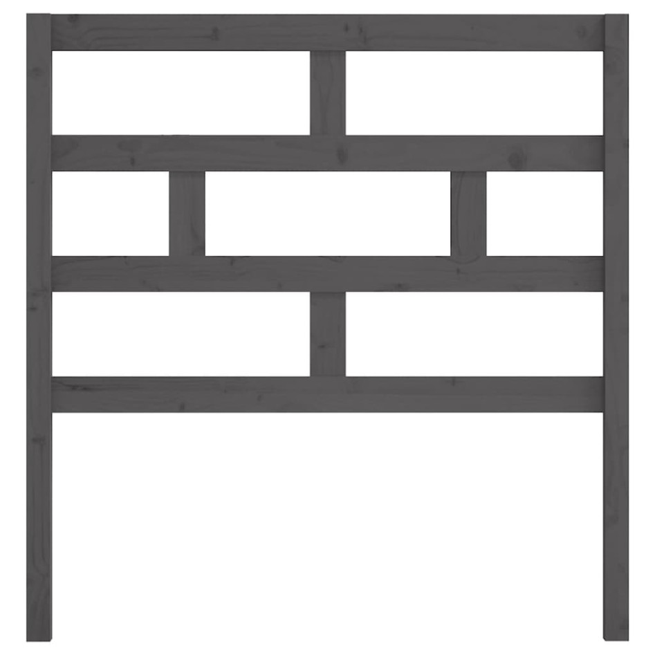 Cabecero de cama madera maciza de pino gris 106x4x100