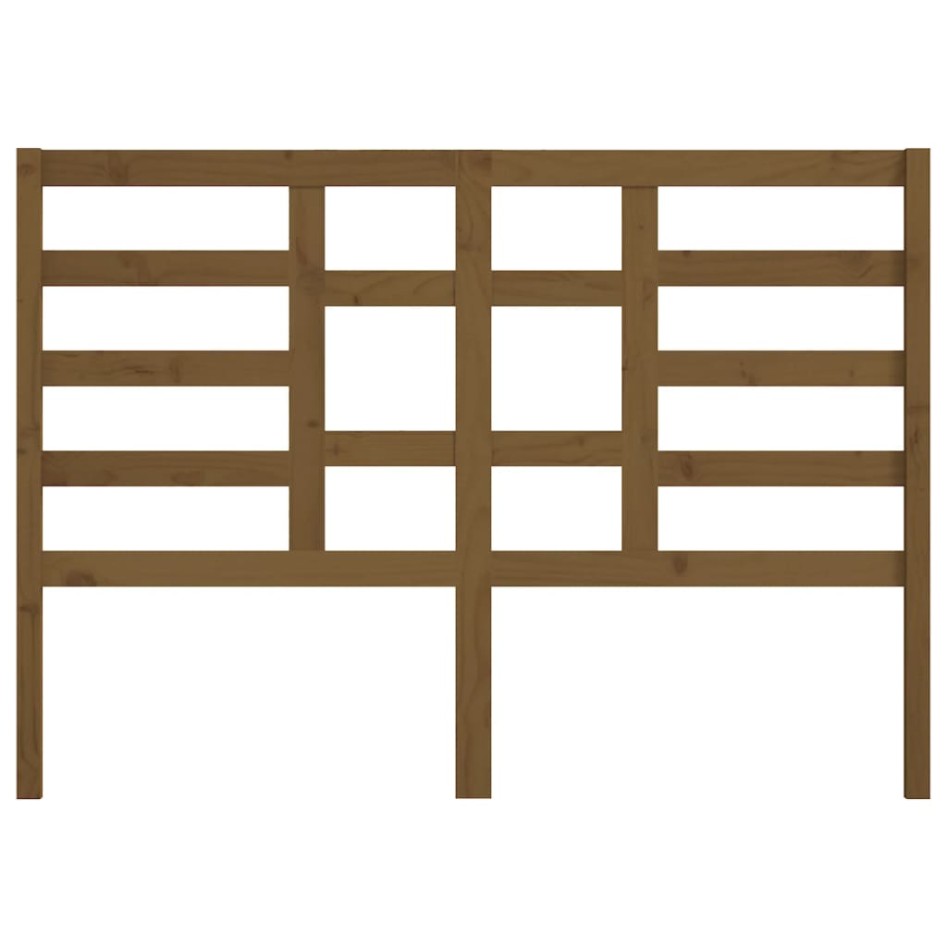 Cabecero de cama madera maciza de pino marrón miel 146x4x104