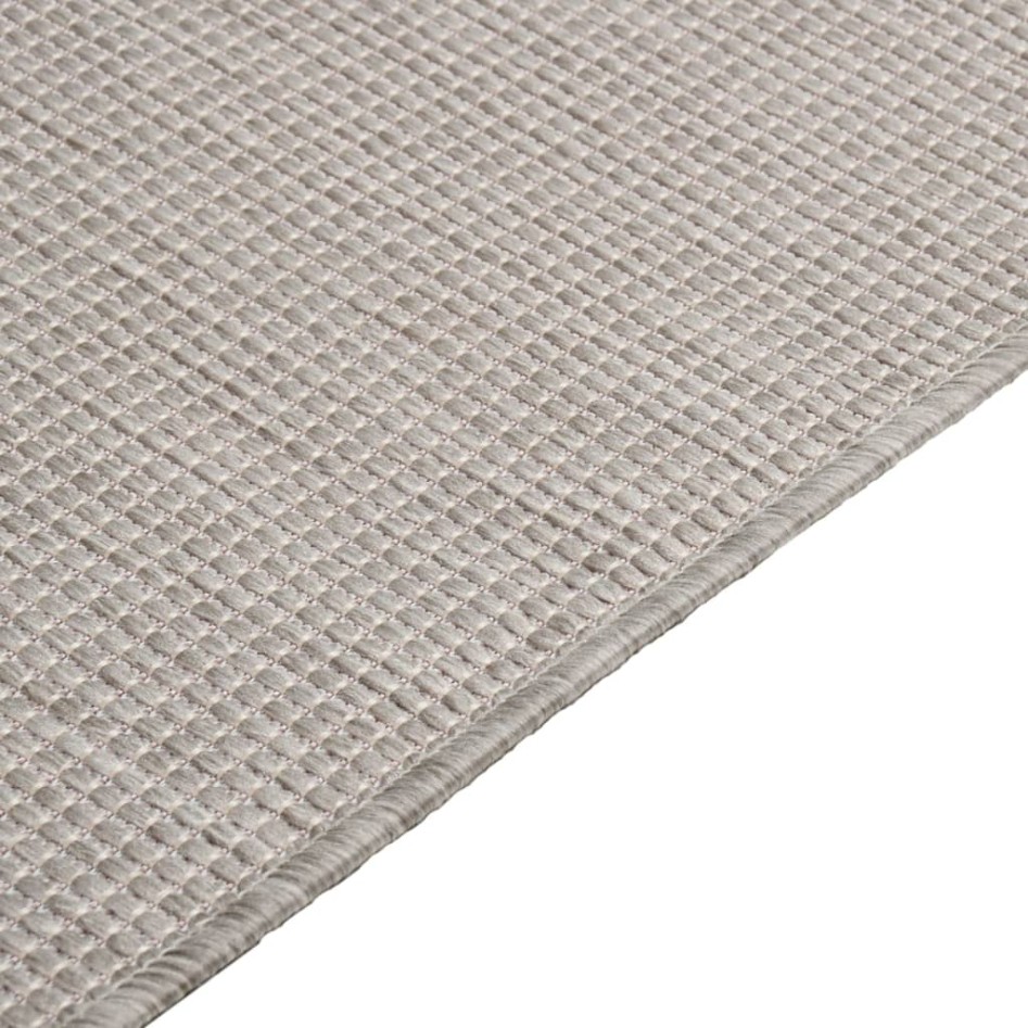 Alfombra de exterior de tejido plano gris taupe 140x200