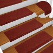 Alfombrillas de escalera 10 unidades rojo burdeos 65x21x4 cm
