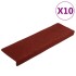 Alfombrillas de escalera 10 unidades rojo burdeos 65x21x4