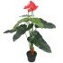 Planta de anturio artificial con maceta 90 cm roja y