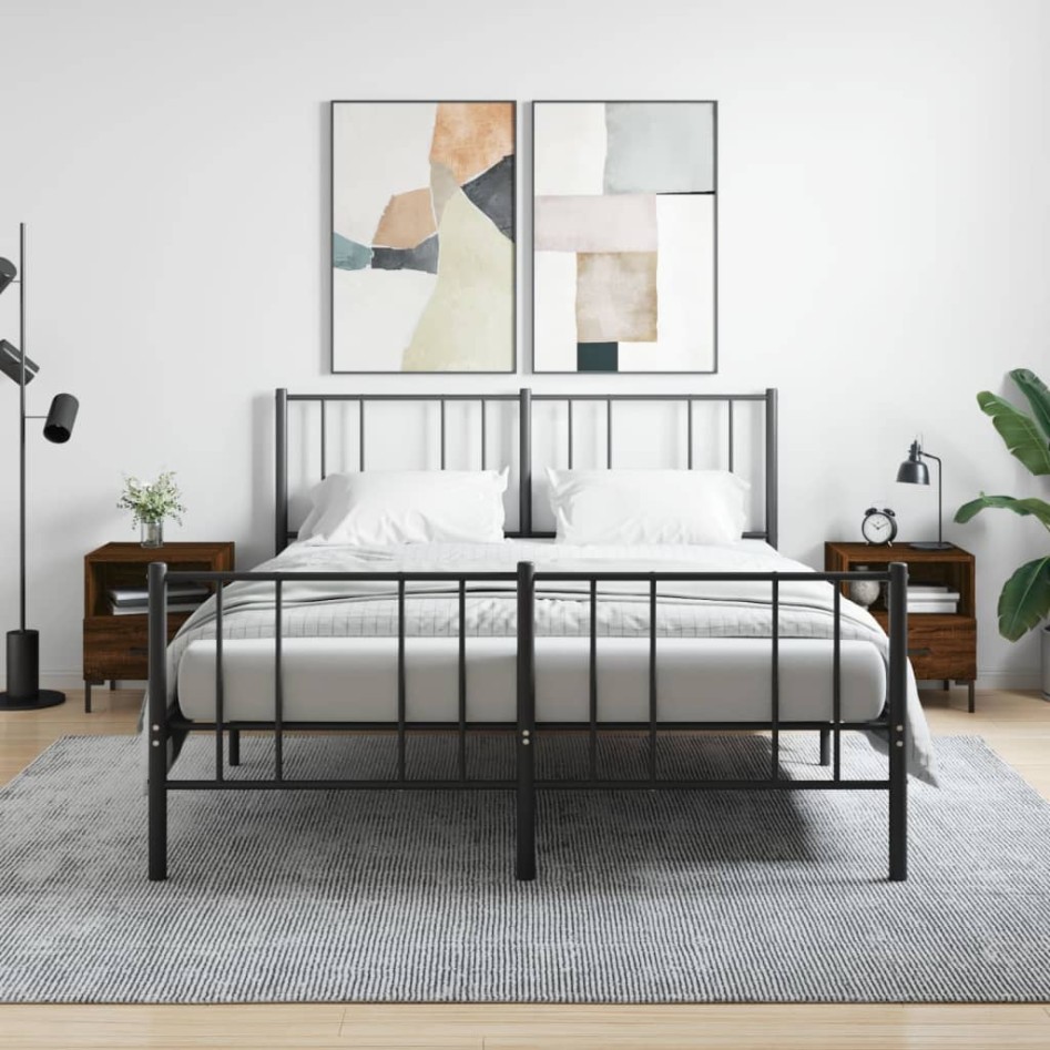 Mesita noche 2 uds madera ingeniería marrón roble 40x35x47,5