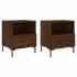 Mesita noche 2 uds madera ingeniería marrón roble 40x35x47,5