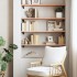 Estante de pared madera maciza de roble sin tratar 80x30x2