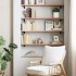 Estante de pared madera de roble tratada marrón claro