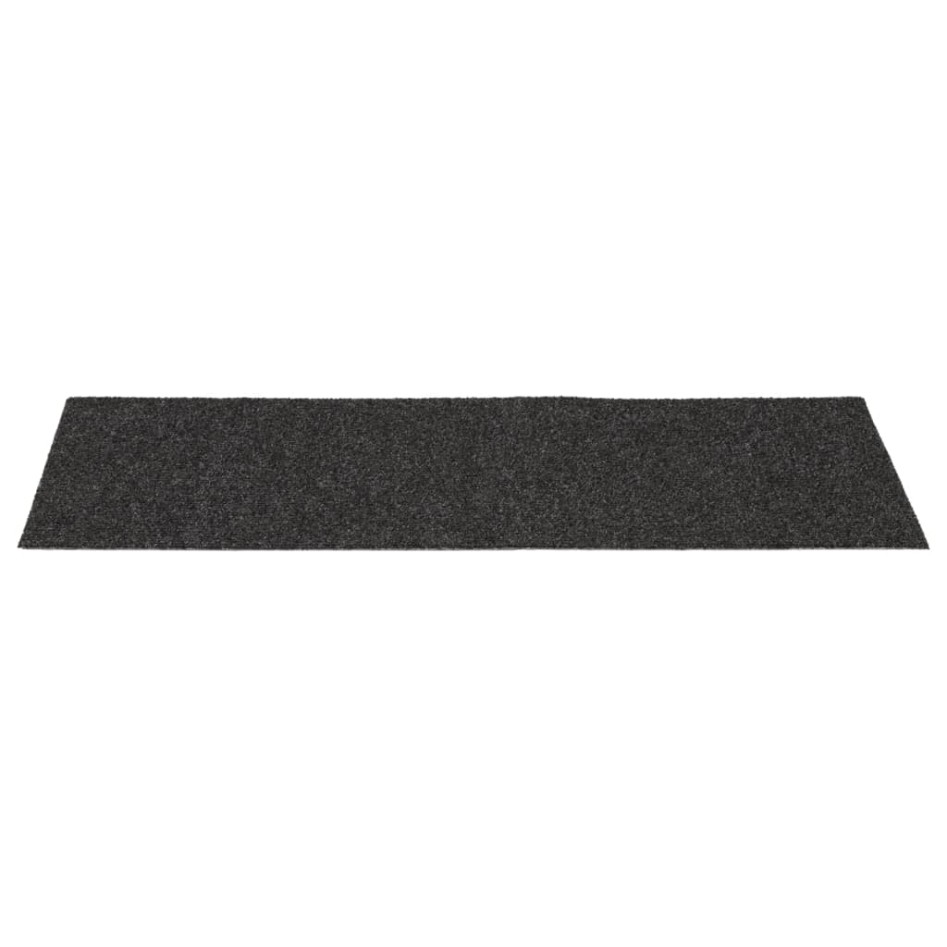 Alfombrilla autoadhesiva de escalera 15 uds antracita 60x25