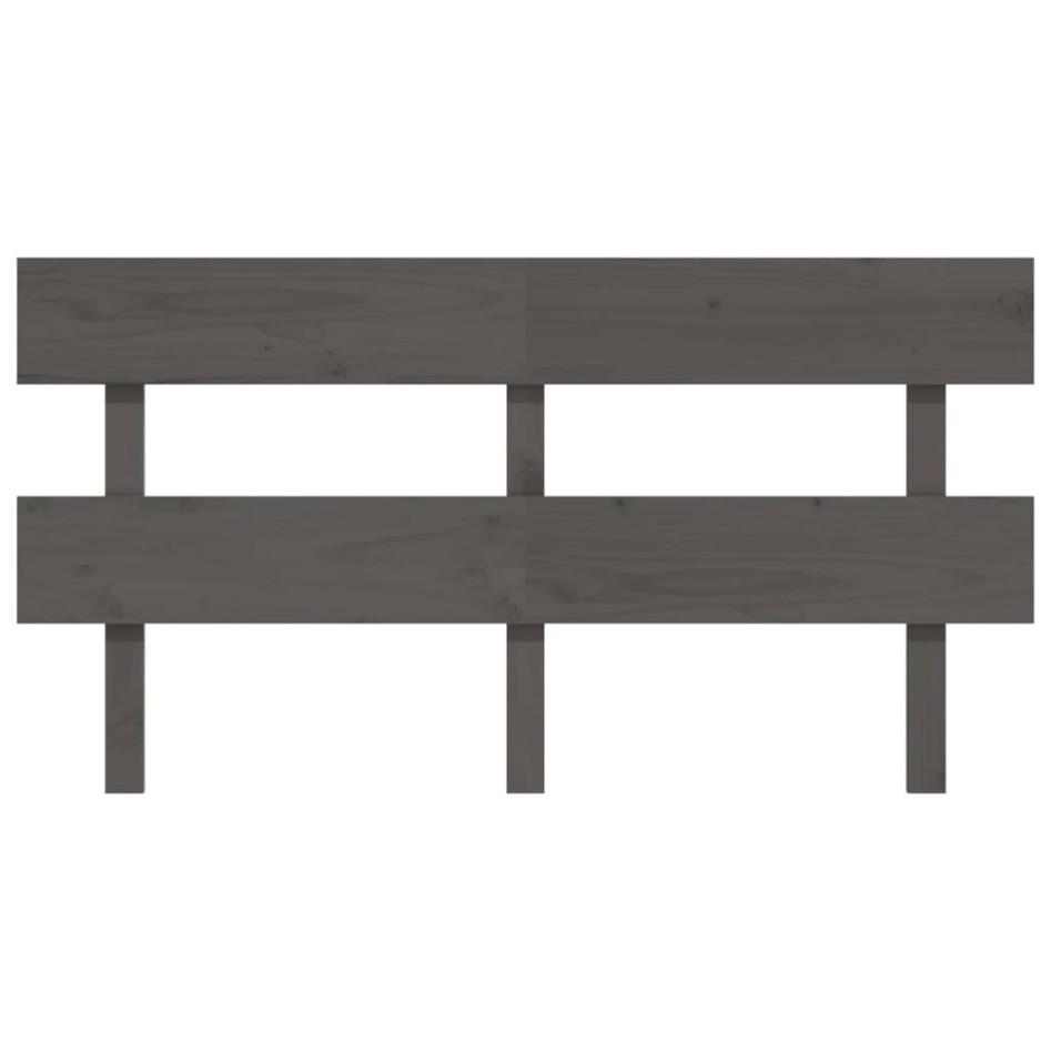 Cabecero de cama madera maciza de pino gris 164x3x81