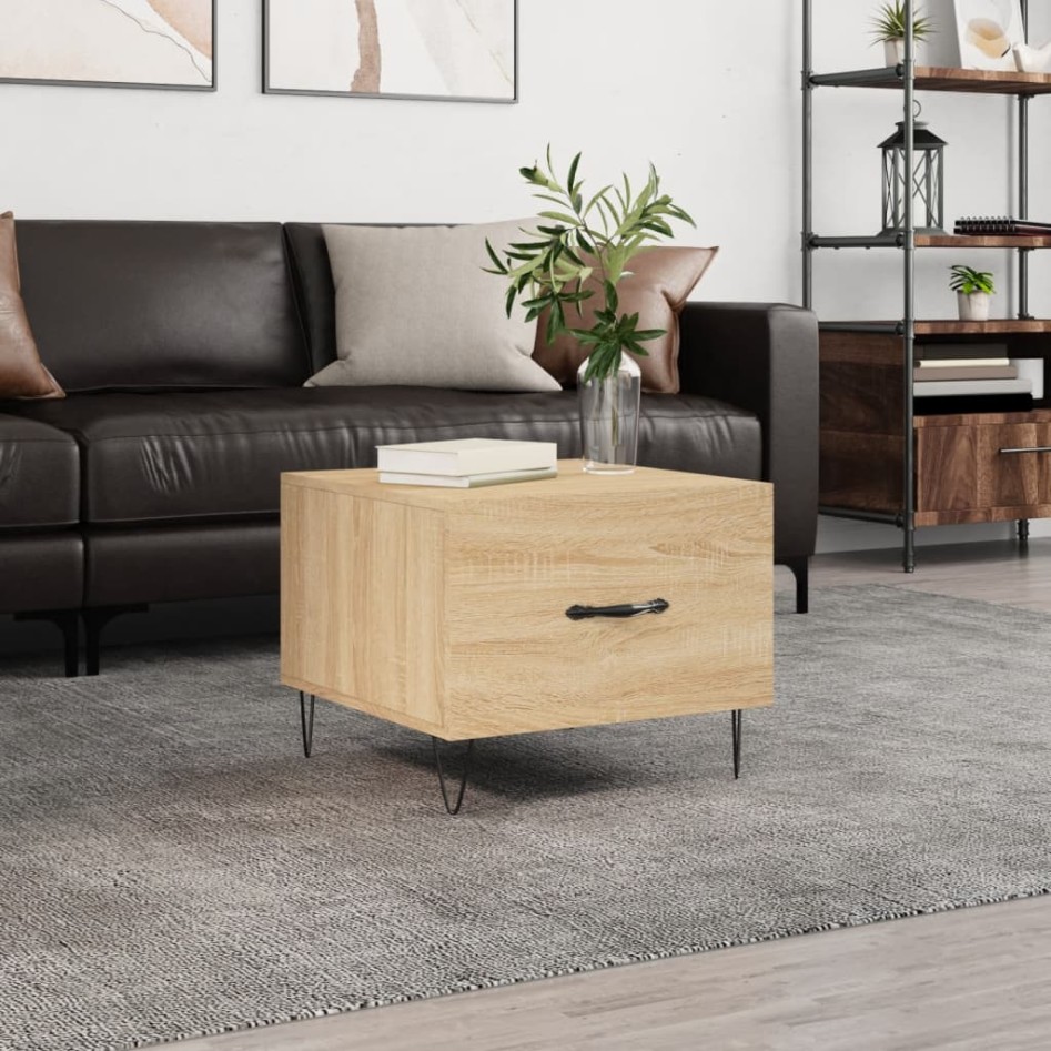 Mesa de centro madera contrachapada roble Sonoma 50x50x40