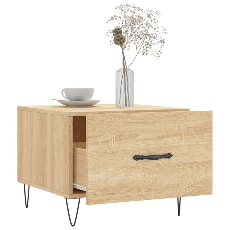 Mesa de centro madera contrachapada roble Sonoma 50x50x40