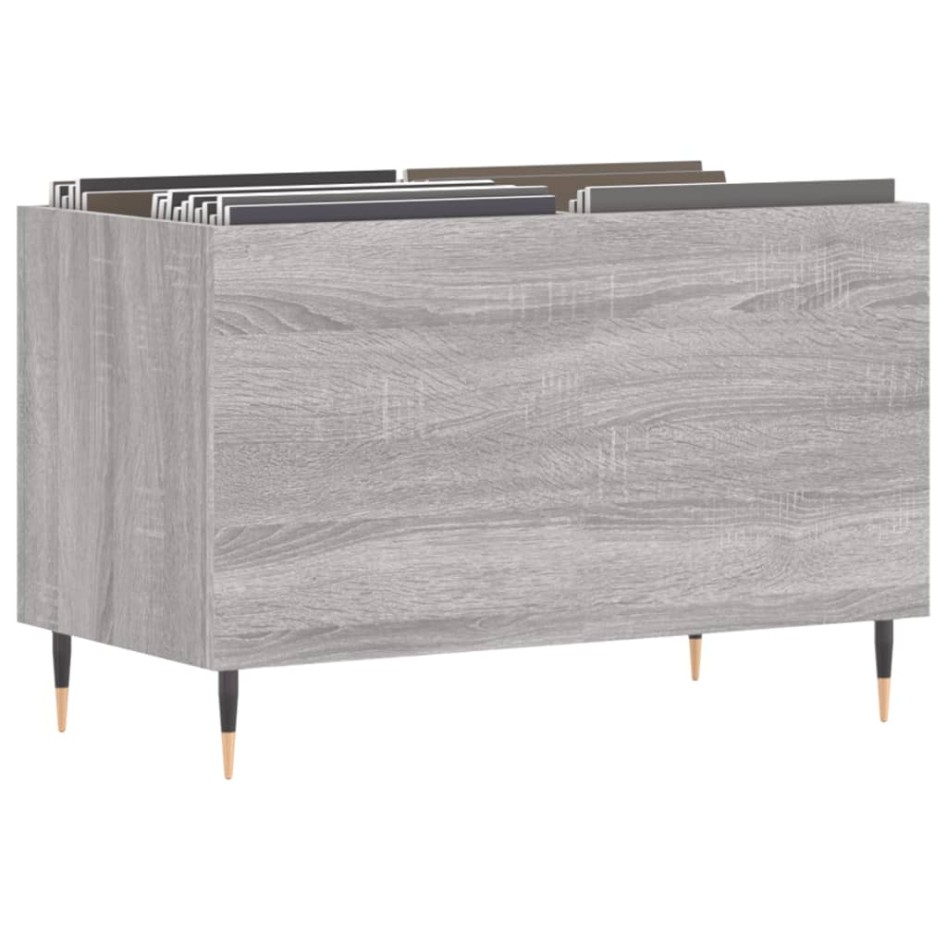 Mueble discos madera contrachapada gris sonoma 74,5x38x48