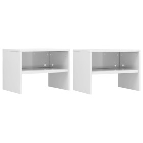 Mesitas de noche 2 uds madera contrachapada blanco 40x30x30